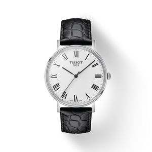 Tissot Everytime Medium White Dial Black Leather Strap Watch For Men - T109.410.16.033.01 Authentic Buy Shop Now