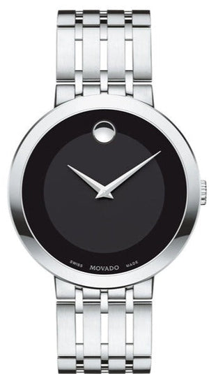 Movado Esperanza 39mm Black Dial Silver Steel Strap Watch For Men - 0607057 Authentic Buy Shop Now