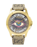 Gucci G Timeless Eye Beige Dial Beige Leather Strap Watch For Men - YA1264022 Authentic Buy Shop Now