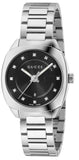 Gucci GG2570 Diamonds Black Dial Silver Steel Strap Watch For Women - YA142503 Authentic Buy Shop Now