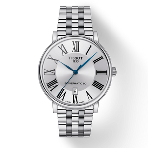 Tissot T Classic Carson Premium Powermatic 80 Silver Dial Silver Steel Strap Watch For Men - T122.407.11.033.00 Authentic Buy Shop Now