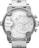 Diesel Badass Chronograph White Dial White Leather Strap Watch For Men - DZ7265 Authentic Buy Shop Now