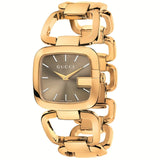 Gucci G Gucci Brown Dial Rose Gold Steel Strap Watch For Women - YA125408 Authentic Buy Shop Now
