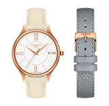 Tissot T Lady Bella Ora Round White Dial Beige Leather Strap Watch For Women - T103.210.36.018.00 Authentic Buy Shop Now