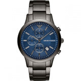 Emporio Armani Renato Chronograph Blue Dial Grey Steel Strap Watch For Men - A11215 Authentic Buy Shop Now