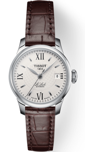 Tissot Le Locle Automatic Lady Silver Dial Brown Leather Strap Watch For Women - T41.1.113.77 Authentic Buy Shop Now