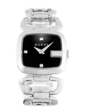 Gucci G Diamonds Black Dial Silver Steel Strap Watch For Women - YA125509 Authentic Buy Shop Now
