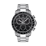Tissot V8 Quartz Chronograph Black Dial Silver Steel Strap Watch For Men - T106.417.11.051.00 Authentic Buy Shop Now