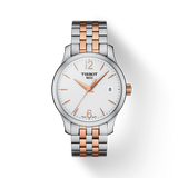 Tissot T Classic Tradition Lady White Dial Two Tone Steel Strap Watch For Women - T063.210.22.037.01 Authentic Buy Shop Now