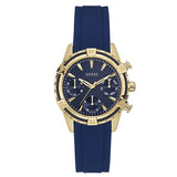 Guess Catalina Blue Gold Tone Blue Silicone Strap Watch For Women - W0562L2 Authentic Buy Shop Now