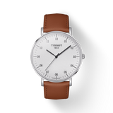 Tissot T Classic Everytime Large White Dial Brown Leather Strap Watch For Men - T109.610.16.037.00 Authentic Buy Shop Now