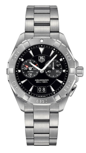 Tag Heuer Aquaracer Quartz Black Dial Silver Steel Strap Watch for Men - WAY111Z.BA0928 Authentic Buy Shop Now
