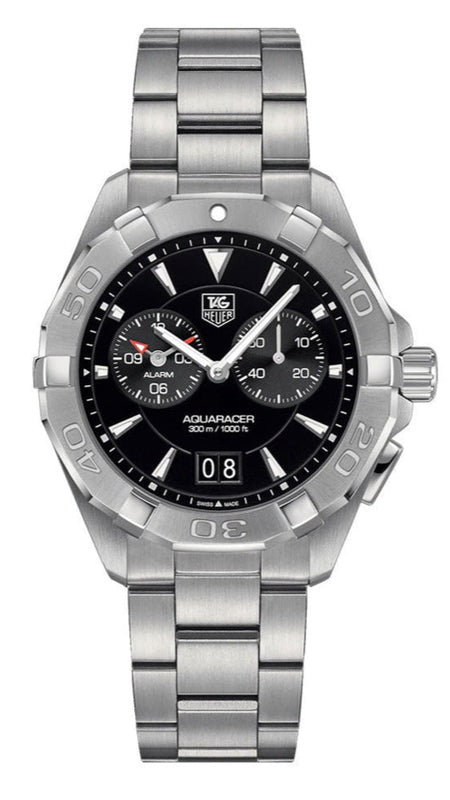 Tag Heuer Aquaracer Quartz Black Dial Silver Steel Strap Watch for Men - WAY111Z.BA0928 Authentic Buy Shop Now
