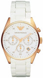 Emporio Armani Sportivo Silver Dial White Silicone Strap Watch For Women - AR5920 Authentic Buy Shop Now