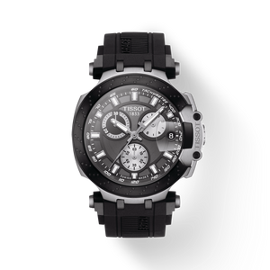 Tissot T Race Chronograph Anthracite Black Dial Black Silicone Strap Watch For Men - T115.417.27.061.00 Authentic Buy Shop Now