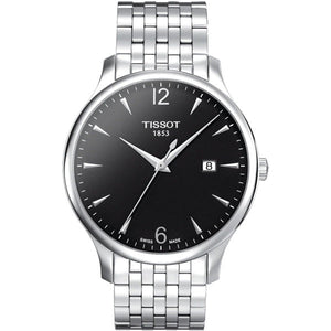Tissot T Classic Tradition Black Dial Silver Steel Strap Watch For Men - T063.610.11.057.00 Authentic Buy Shop Now