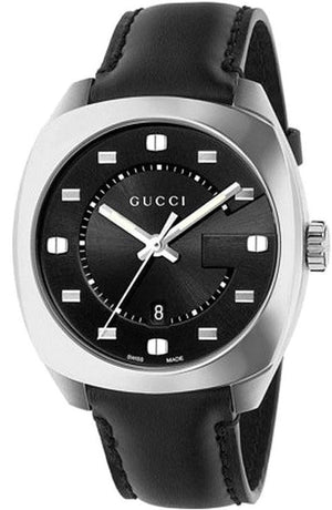 Gucci GG2570 Quartz Black Dial Black Leather Strap Watch For Men - YA142307 Authentic Buy Shop Now