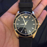 Emporio Armani Sport Quartz Black Dial Black Rubber Strap Watch For Men - AR11101 Authentic Buy Shop Now