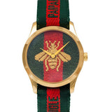 Gucci Le Marche des Merveilles Green & Red Dial Green & Red NATO Strap Unisex Watch - YA126487 Authentic Buy Shop Now