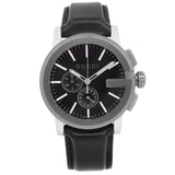 Gucci G Chrono Black Dial Black Leather Strap Watch For Men - YA101205 Authentic Buy Shop Now