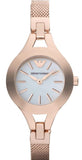 Emporio Armani Chiara Analog White Dial Rose Gold Steel Strap Watch For Women - AR7329 Authentic Buy Shop Now