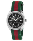 Gucci GG2570 Quartz Black Dial Green & Red Nylon Strap Watch For Men - YA142305 Authentic Buy Shop Now