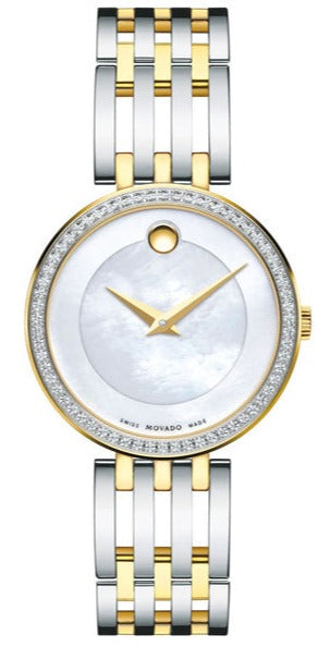 Movado Esperanza Mother of Pearl Dial Two Tone Steel Strap Watch For Women - 0607085 Authentic Buy Shop Now