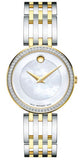 Movado Esperanza Mother of Pearl Dial Two Tone Steel Strap Watch For Women - 0607085 Authentic Buy Shop Now