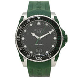 Gucci Dive Black Dial Green Rubber Strap Watch For Men - YA136310 Authentic Buy Shop Now