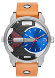 Diesel Mini Daddy Blue & Black Dial Brown Leather Strap Watch For Men - DZ7308 Authentic Buy Shop Now