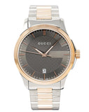 Gucci G Timeless Grey Dial Two Tone Steel Strap Watch For Men - YA126446 Authentic Buy Shop Now