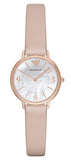 Emporio Armani Kappa White Mother of Pearl Dial Pink Leather Strap Watch For Women - AR2512 Authentic Buy Shop Now