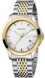 Gucci G Timeless Silver Dial Two Tone Steel Strap Watch For Men - YA126409 Authentic Buy Shop Now