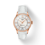 Tissot Chemin Des Tourelles Powermatic 80 Lady Silver Dial White Leather Strap Watch For Women - T099.207.36.118.00 Authentic Buy Shop Now