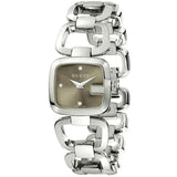 Gucci G Gucci Brown Dial Silver Steel Strap Watch For Women - YA125503 Authentic Buy Shop Now