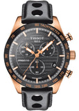 Tissot PRS 516 Chronograph Black Dial Black Leather Strap Watch For Men - T100.417.36.051.00