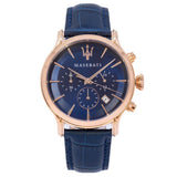 Maserati Epoca Blue Dial Leather Blue Strap Watch For Men - R8871618007 Authentic Buy Shop Now