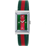 Gucci G-Frame Mother of Pearl Dial Two Tone Nylon Strap Watch For Women - YA147404 Authentic Buy Shop Now