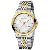 Gucci G Timeless Silver Dial Two Tone Steel Strap Watch For Women - YA126511 Authentic Buy Shop Now