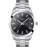 Tissot Gentleman Black Dial Silver Steel Strap Watch For Men - T127.410.11.051.00 Authentic Buy Shop Now