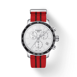Tissot Quickster Chronograph NBA Chicago Bulls White Dial Red NATO Strap Watch For Men - T095.417.17.037.04 Authentic Buy Shop Now
