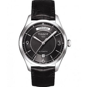 Tissot T One Automatic Black Dial Black Leather Strap Watch For Men - T038.430.16.057.00 Authentic Buy Shop Now