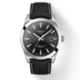 Tissot Gentleman Powermatic 80 Silicium Black Dial Black Leather Strap Watch For Men - T127.407.16.051.00 Authentic Buy Shop Now