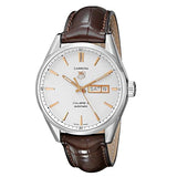 Tag Heuer Carrera Calibre 5 Automatic White Dial Brown Leather Strap Watch for Men - WAR201D.FC6291 Authentic Buy Shop Now