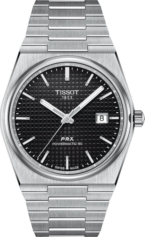 Tissot PRX Powermatic 80 Black Dial Silver Steel Strap Watch For Men - T137.407.11.051.00 Authentic Buy Shop Now