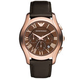 Emporio Armani Chronograph Brown Dial Brown Leather Strap Watch For Men - AR1701 Authentic Buy Shop Now