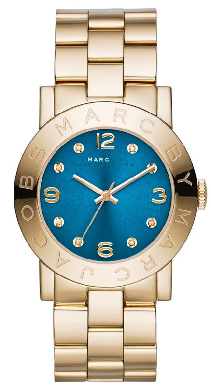 Marc Jacobs Amy Blue Dial Gold Steel Strap Watch for Women - MBM3303 Authentic Buy Shop Now