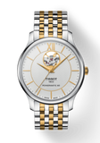 Tissot Tradition Powermatic 80 Open Heart Silver Dial Two Tone Steel Strap Watch For Men - T063.907.22.038.00 Authentic Buy Shop Now