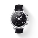 Tissot Tradition Chronograph Black Dial Black Leather Strap Watch For Men - T0636171605700 Authentic Buy Shop Now