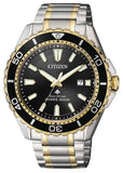 Citizen Eco Drive Promaster Diver Black Dial Two Tone Steel Strap Watch For Men - BN0194-57E Authentic Buy Shop Now